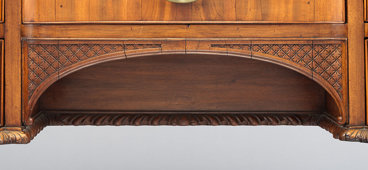 Writing Table, Mahogany, sweet gum, yellow pine, Atlantic white cedar, yellow poplar; brass, American