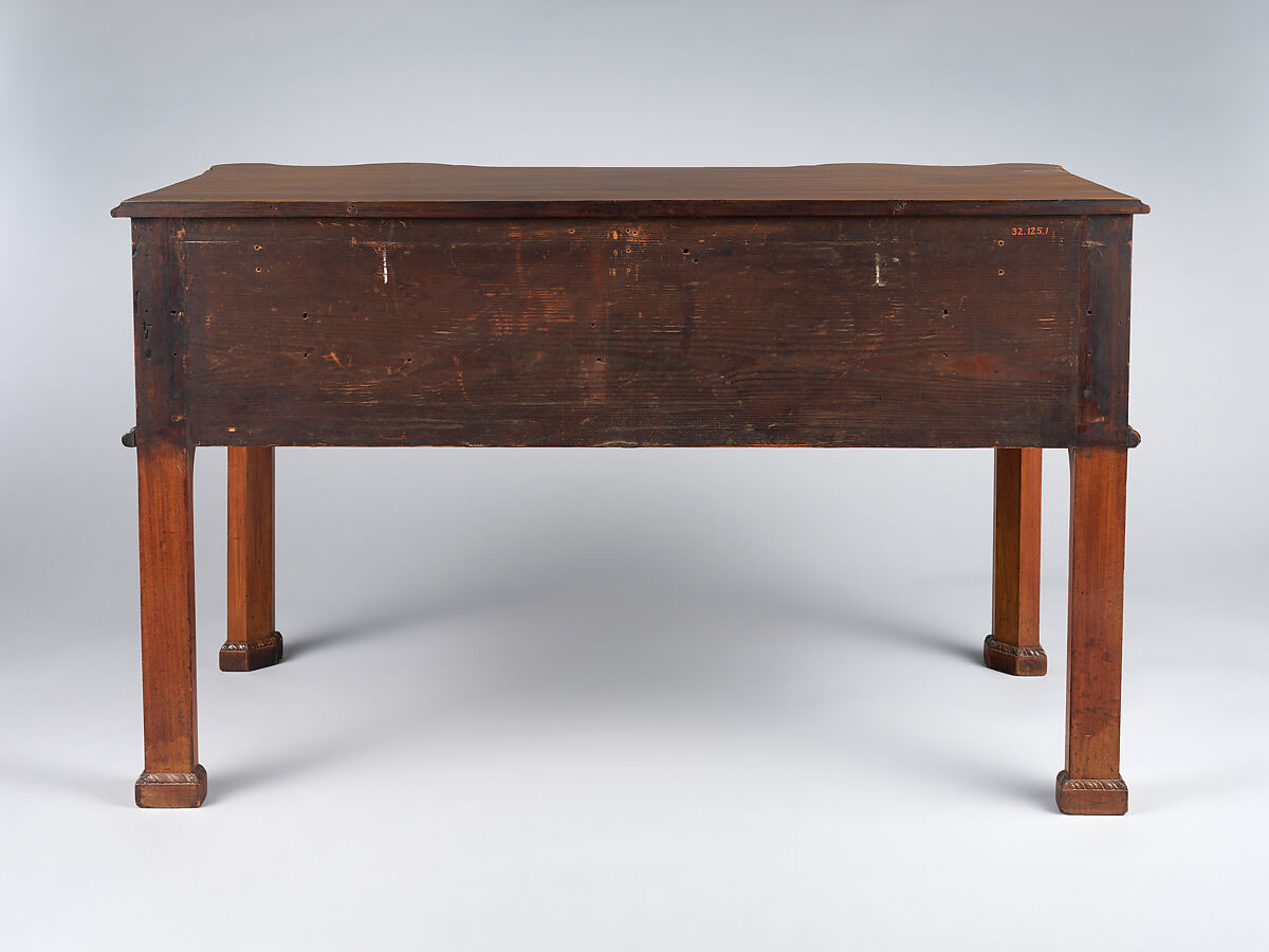 Writing Table, Mahogany, sweet gum, yellow pine, Atlantic white cedar, yellow poplar; brass, American