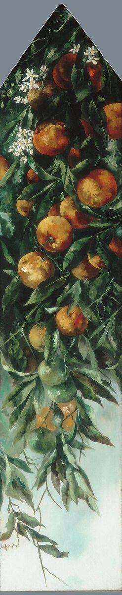 Orange Branch, Formerly attributed to John La Farge (American, New York 1835–1910 Providence, Rhode Island), Oil on canvas, American 