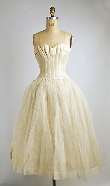 Evening underdress, House of Dior (French, founded 1946), silk, cotton, rayon, synthetic fiber, French 