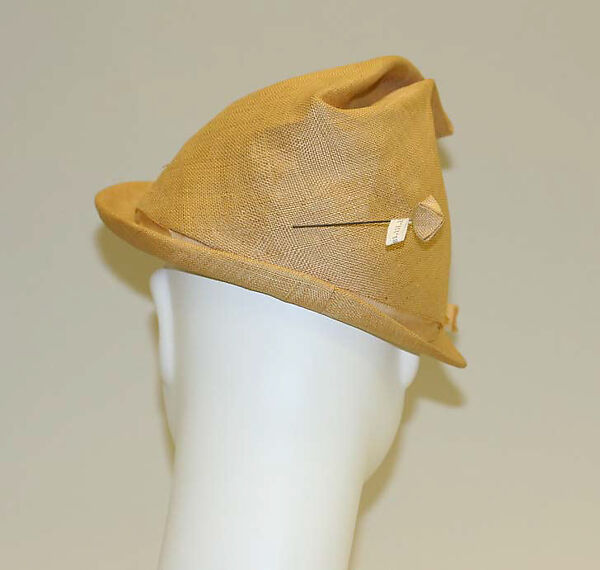 Hat, Christian Dior, New York (American, founded 1948), raffia, silk, French