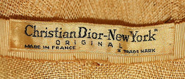 Hat, Christian Dior, New York (American, founded 1948), raffia, silk, French