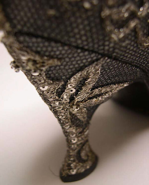 Evening shoes, House of Dior (French, founded 1946), silk, nylon, leather, metallic thread, plastic, glass, French
