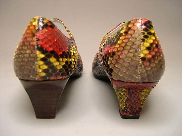 Pumps, House of Dior (French, founded 1946), snakeskin, leather, metal, French