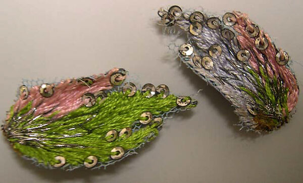 Evening shoes, House of Dior (French, founded 1946), silk, cotton, metallic thread, plastic, glass, French