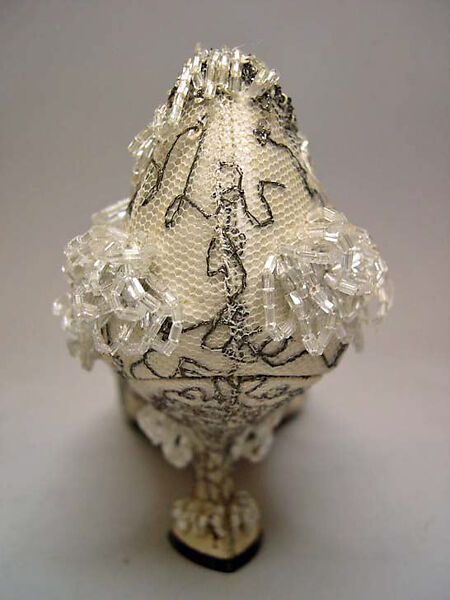 Evening shoes, House of Dior (French, founded 1946), nylon, plastic, glass, metallic thread, French