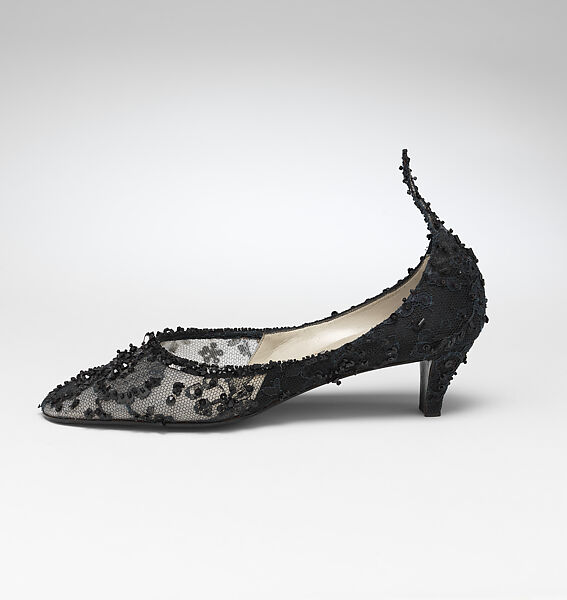 Evening shoes, House of Dior (French, founded 1946), cotton, nylon, plastic, French