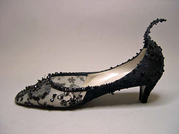 Evening shoes, House of Dior (French, founded 1946), cotton, nylon, plastic, French 