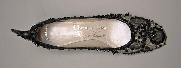 Evening shoes, House of Dior (French, founded 1946), cotton, nylon, plastic, French