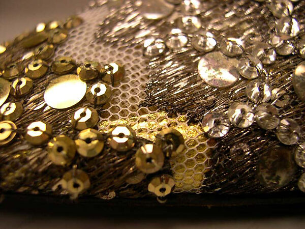 Shoes, House of Dior (French, founded 1946), silk, nylon, metallic thread, plastic, glass, leather, French
