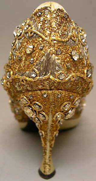 Shoes, House of Dior (French, founded 1946), silk, leather, metallic threads, plastic, glass, French