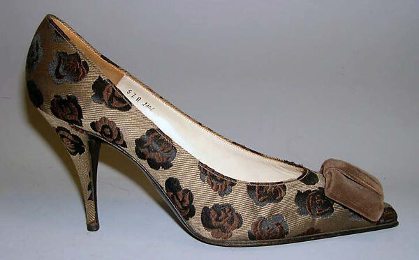 Shoes, House of Dior (French, founded 1946), silk, leather, French 