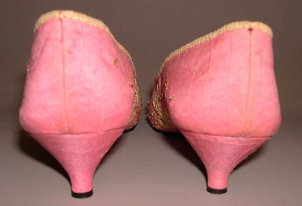 Evening shoes, House of Dior (French, founded 1946), silk, leather, straw, glass, French