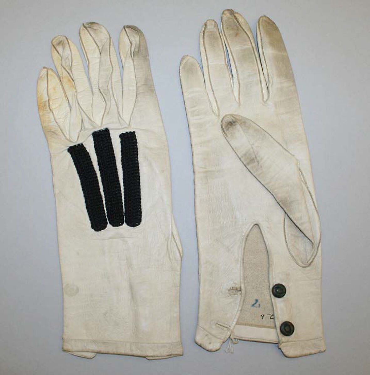 Wedding gloves, leather, cotton, American 