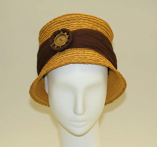 Hat, John-Frederics (American, 1929–1948), straw, silk, metal, American 