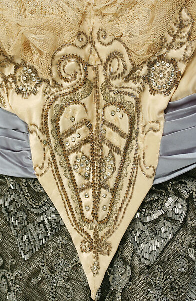 Evening dress, silk, American