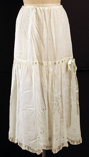 Petticoat, cotton, silk, American 