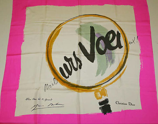 Scarf, House of Dior (French, founded 1946), silk, French 