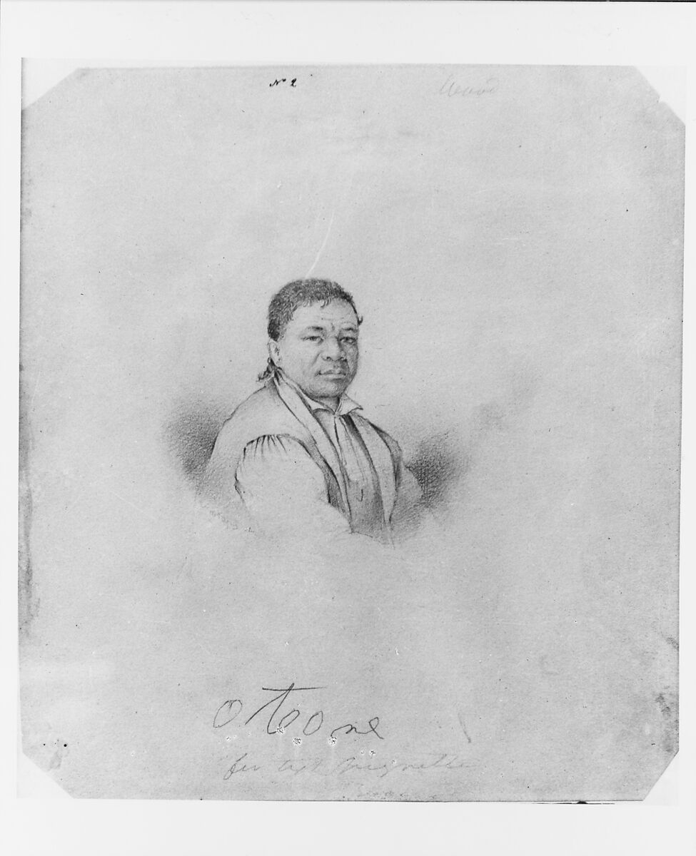 The Tahitian Chief Otore (from McGuire Scrapbook), Alfred Thomas Agate (1812–1846), Graphite on off-white wove paper, American 