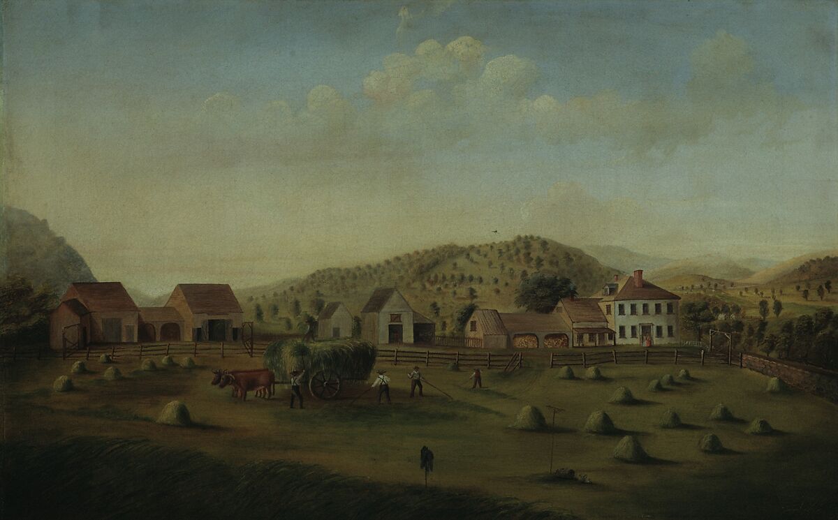 Leete Farm, West Claremont, New Hampshire, Attributed to Francis Alexander (1800–1880), Oil on canvas, American 