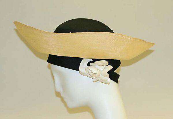 Hat, House of Dior (French, founded 1946), straw, silk, French 