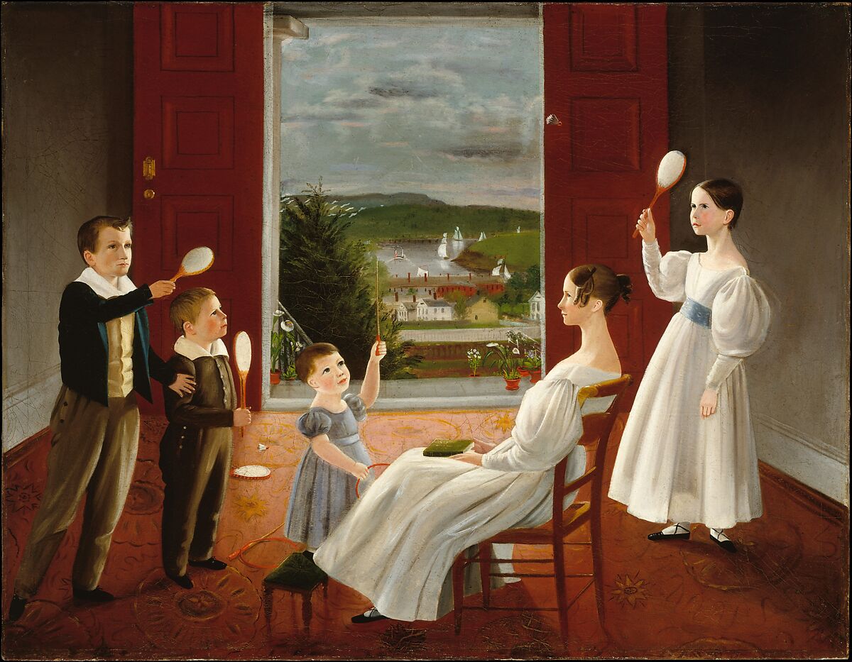 The Children of Nathan Starr, Ambrose Andrews (American, Stockbridge, Massachusetts 1801–1877 Palmyra, New York), Oil on canvas, American 