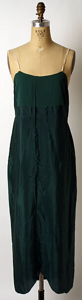 Evening dress, (b) Lenief (French), silk, metal, glass, French