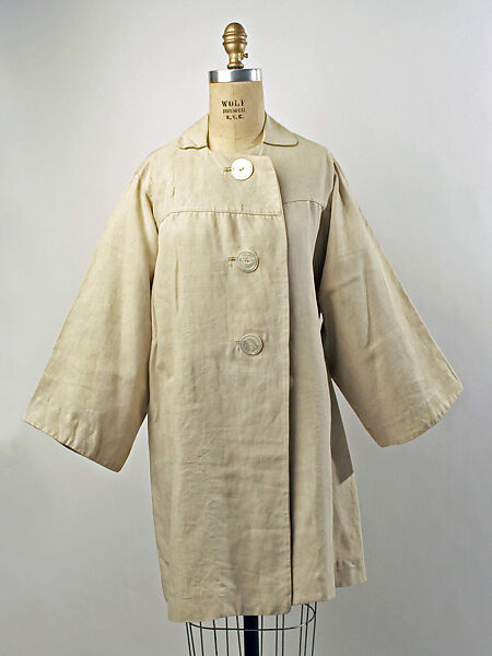 Coat, linen, shell, American or European 