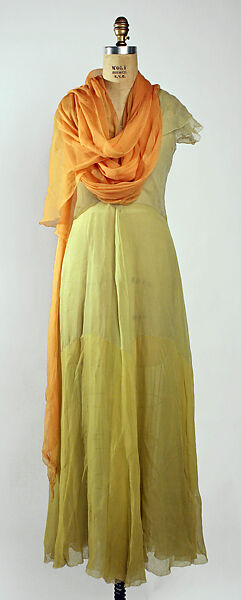 Evening ensemble, House of Vionnet (French, active 1912–14; 1918–39), silk, French