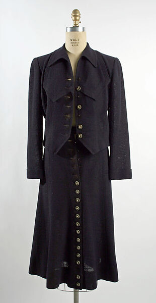 Suit, Miss Louise Barnes Gallagher, wool, American 