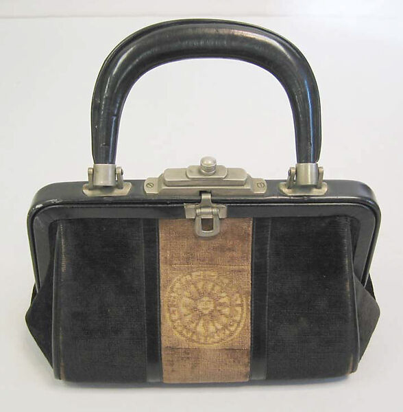 Purse, Roberta di Camerino (Italian, founded 1945), cotton, leather, synthetic, metal, Italian 