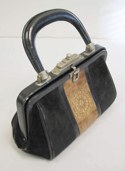 Purse, Roberta di Camerino (Italian, founded 1945), cotton, leather, synthetic, metal, Italian