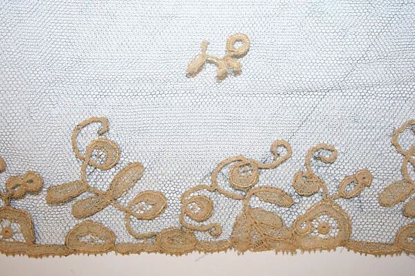 Veil, silk, linen, probably French