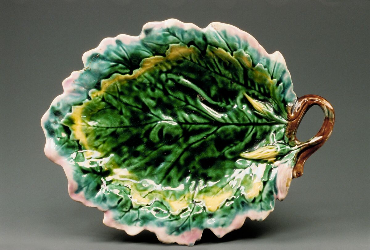 Bread Plate, Griffen, Smith and Hill (1880–1889), Earthenware, American 