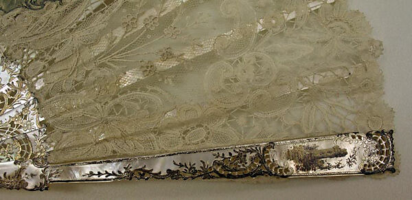 Fan, mother-of-pearl, paper, French