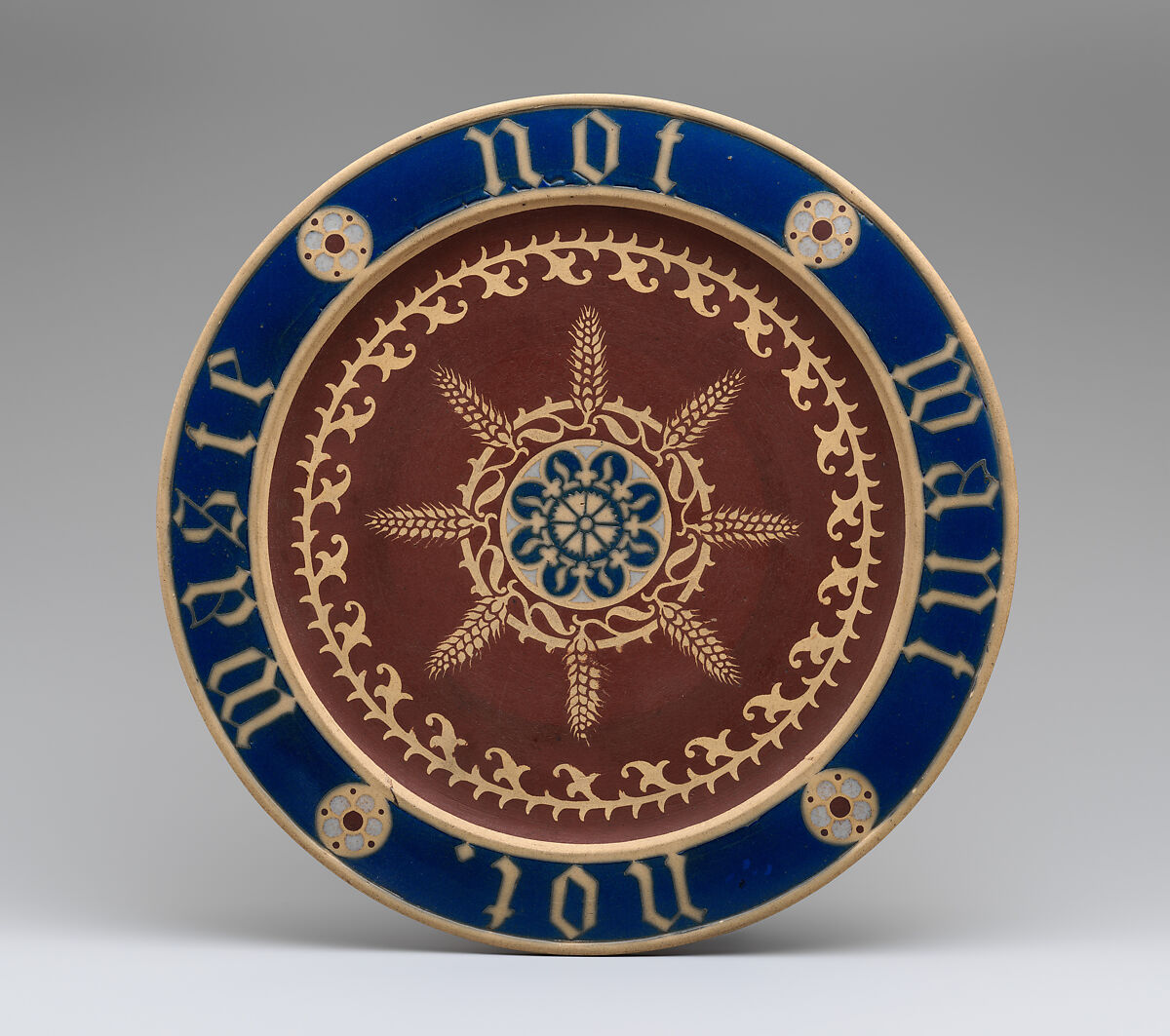 Bread Plate, Designed by Augustus Welby Northmore Pugin (British, London 1812–1852 Ramsgate), Earthenware, British (American market) 