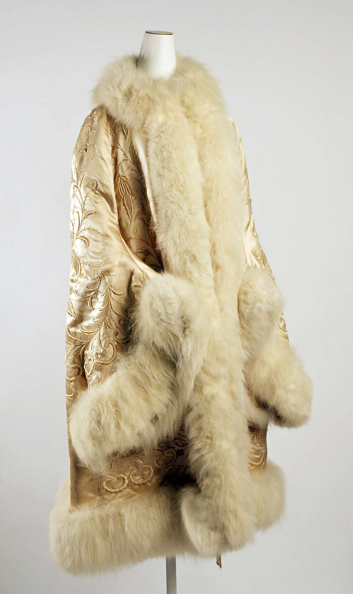 Evening wrap, Au Bon Marché/Maison A. Boucicaut (French, founded ca. 1852), silk, fur, French 