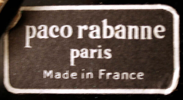 Dress, Paco Rabanne (French, born Spain 1934–2023), leather, plastic (cellulose acetate), metal, French