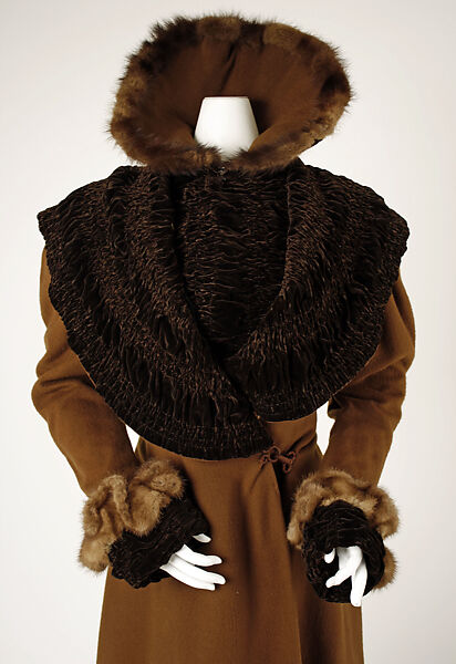 Coat, silk, fur, American