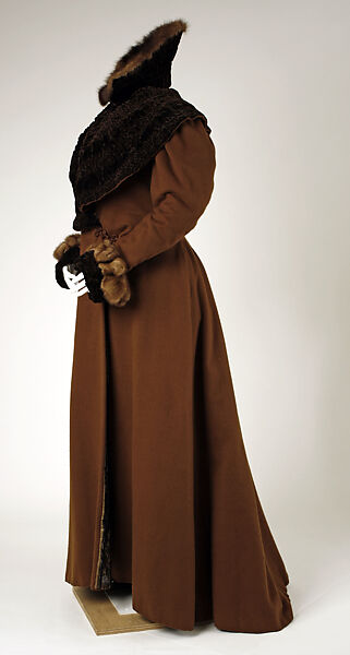 Coat, silk, fur, American