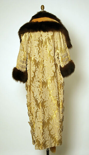 Evening coat, Jacques Doucet (French, Paris 1853–1929 Paris), silk, metallic tread, fur, French
