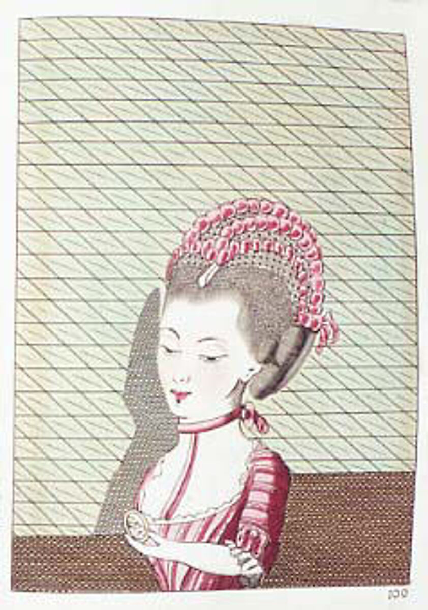 L'art de la coëffure des dames françoises, avec des estampes : où sont représentées les têtes coëffées, gravées sur les dessins originaux de mes accommodages, avec le traité en abrégé d'entretenir & conserver les cheveux naturels, Legros de Rumigny (French), a-e) leather, paper, French