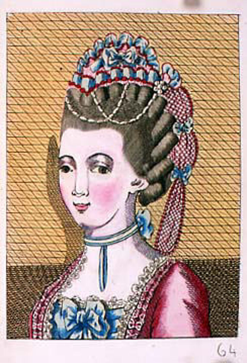 L'art de la coëffure des dames françoises, avec des estampes : où sont représentées les têtes coëffées, gravées sur les dessins originaux de mes accommodages, avec le traité en abrégé d'entretenir & conserver les cheveux naturels, Legros de Rumigny (French), a-e) leather, paper, French