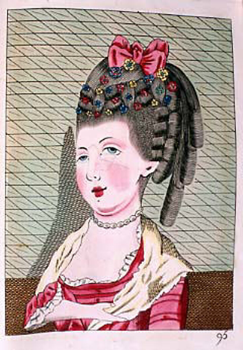 L'art de la coëffure des dames françoises, avec des estampes : où sont représentées les têtes coëffées, gravées sur les dessins originaux de mes accommodages, avec le traité en abrégé d'entretenir & conserver les cheveux naturels, Legros de Rumigny (French), a-e) leather, paper, French