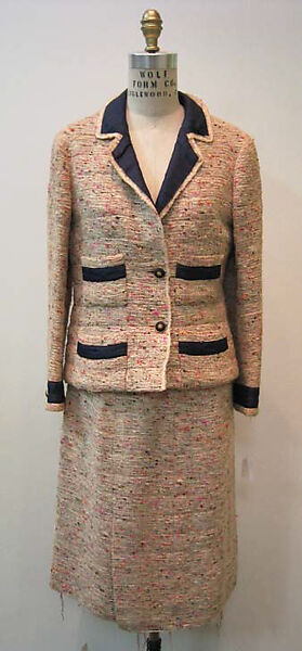 Suit, House of Chanel (French, founded 1910), a) wool, silk, metal; b) wool, silk, French