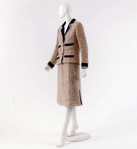 Suit, House of Chanel (French, founded 1910), a) wool, silk, metal; b) wool, silk, French