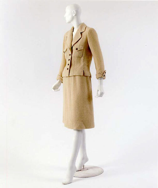 Suit, House of Chanel (French, founded 1910), a) wool, metal, silk; b) wool, silk, French 