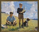 Two Boys, Frank W. Benson (American, Salem, Massachusetts 1862–1951 Salem, Massachusetts), Oil on canvas, American