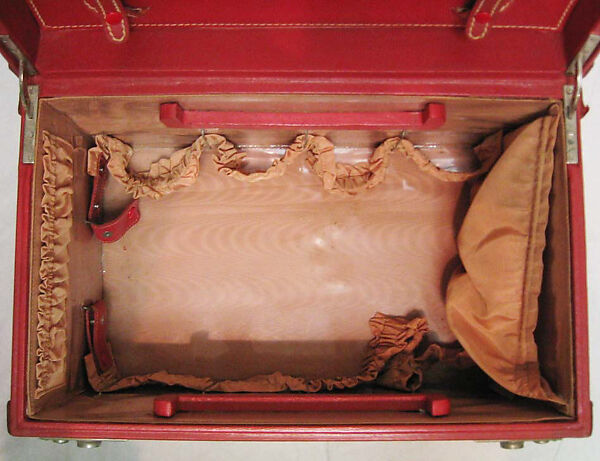 Luggage, Mark W. Cross (American, 1845–1997), a) leather, silk, metal; b) leather, paper; c,d) leather, American
