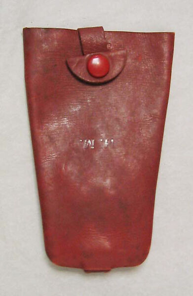Pouch, Gerald Murphy (American, 1888–1964), a) leather, metal; b-e) metal, American
